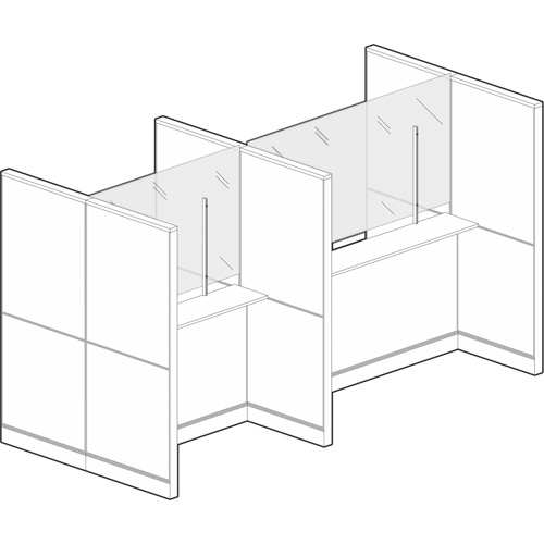 Vitre hygi&eacute;nique &agrave; fixation par pince, 36" la x 36" h OSI Industrial Sales