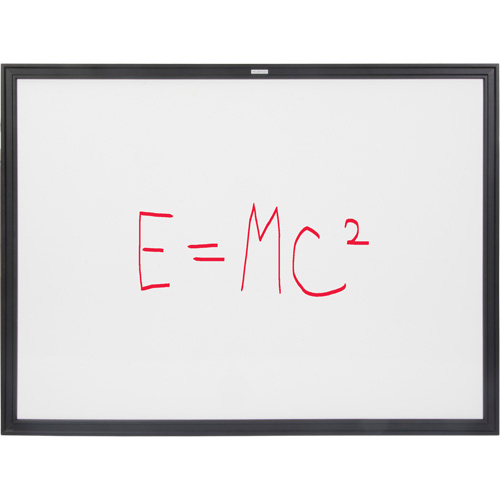 Black MDF Frame Whiteboard, Dry-Erase/Magnetic, 48" W x 36" H OSI Industrial Sales