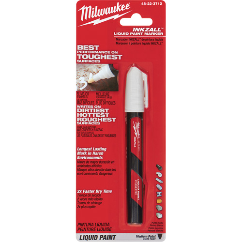 Inkzall Paint Marker, Liquid, White OSI Industrial Sales