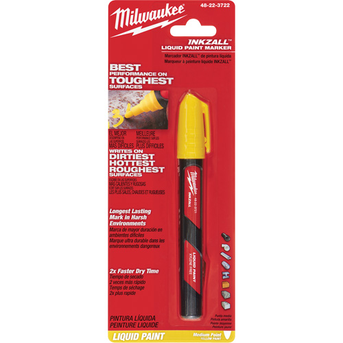 Inkzall Paint Marker, Liquid, Yellow OSI Industrial Sales