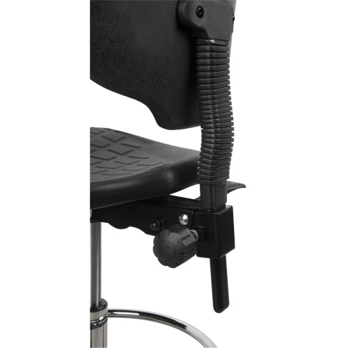 Heavy-Duty Ergonomic Stool, Mobile, Adjustable, 39" - 48", Polyurethane Seat, Black OSI Industrial Sales