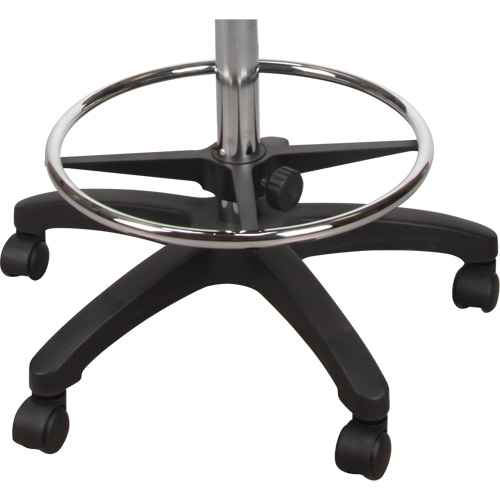 Heavy-Duty Ergonomic Stool, Mobile, Adjustable, 39" - 48", Polyurethane Seat, Black OSI Industrial Sales