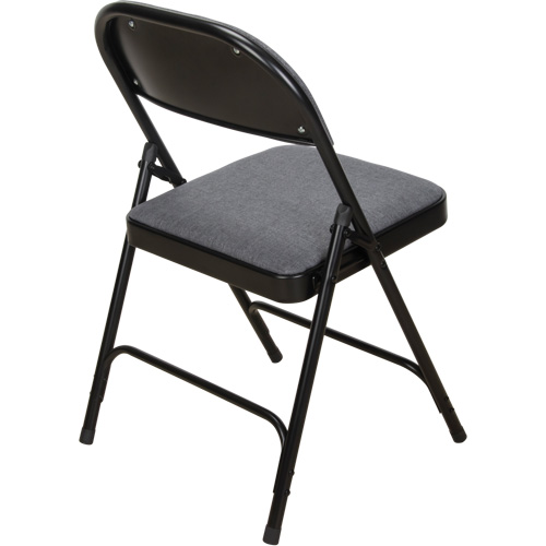Chaise pliante de luxe en tissu rembourr&eacute;e, Acier, Gris, Capacit&eacute; 300 lb OSI Industrial Sales