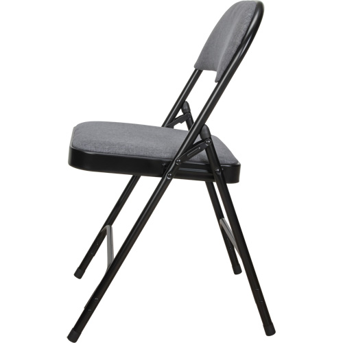 Chaise pliante de luxe en tissu rembourr&eacute;e, Acier, Gris, Capacit&eacute; 300 lb OSI Industrial Sales