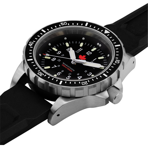Red Maple Jumbo Diver's Quartz Watch, Digital, Battery Operated, 46 mm, Black OSI Industrial Sales
