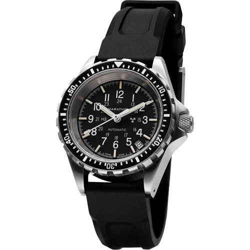 Montre Steel Navigator avec date sur ensemble bracelet en caoutchouc noir de trois morceaux, Num&eacute;rique, &agrave; piles, 36 mm, Noir OSI Industrial Sales