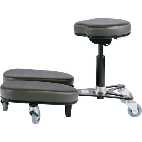Chaise &agrave; genoux r&eacute;glable, Vinyle, Noir/gris OSI Industrial Sales
