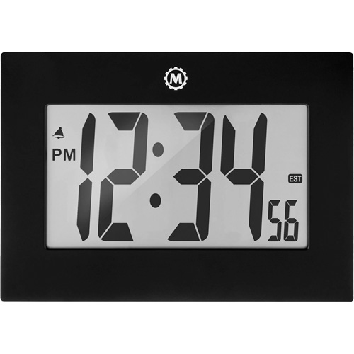 Large Frame Clock, Digital, Battery Operated, 9" W x 1" D x 6.5" H, Black OSI Industrial Sales