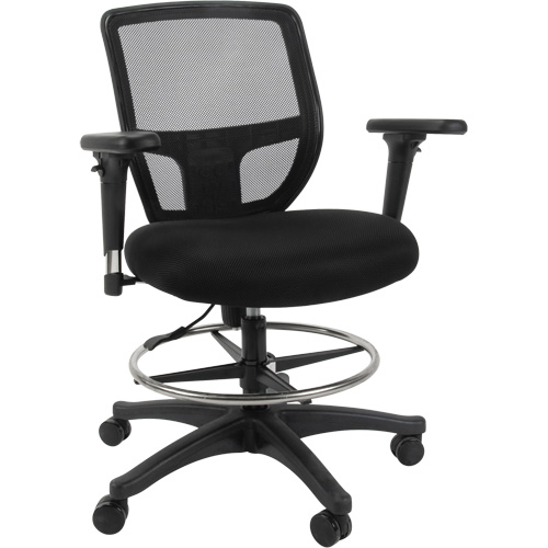 Tabouret de travail en maille, Mobile, Ajustable Hauteur, Capacit&eacute; 450 lb OSI Industrial Sales