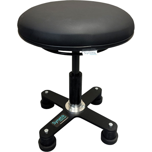 Omnistool Ergonomic Stool, Mobile, Adjustable, Vinyl Seat, Black OSI Industrial Sales