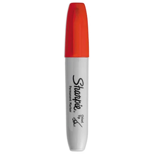 Permanent Marker, Chisel, Red OSI Industrial Sales