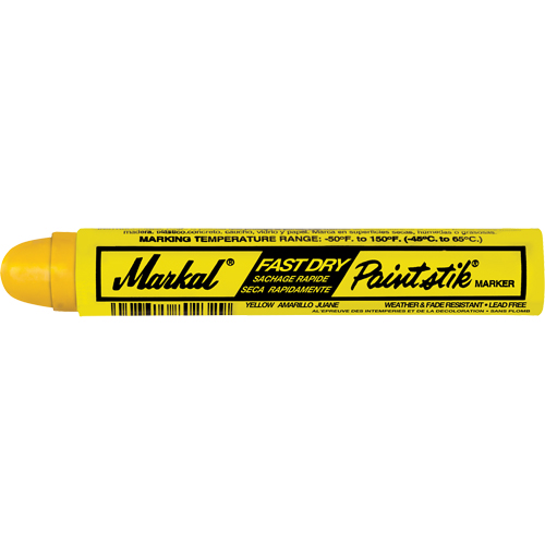 B&acirc;tons de peinture Paintstik &agrave; s&eacute;chage rapide 50° &agrave; 150°F, B&acirc;ton plein, Jaune OSI Industrial Sales