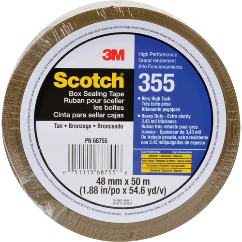 Ruban d'emballage Scotch 355, Adh&eacute;sif Thermofusible, 3,4 mils, 48 mm (1-22/25") x 50 m (164') OSI Industrial Sales