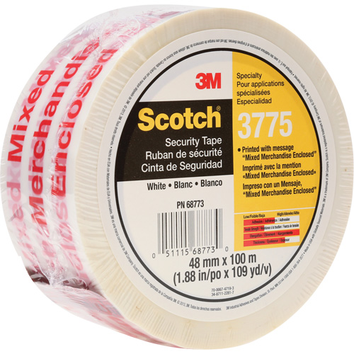 Ruban d'emballage Scotch 3775 avec message, Adh&eacute;sif Thermofusible, 2 mils, 48 mm (1-22/25") x 100 m (328') OSI Industrial Sales