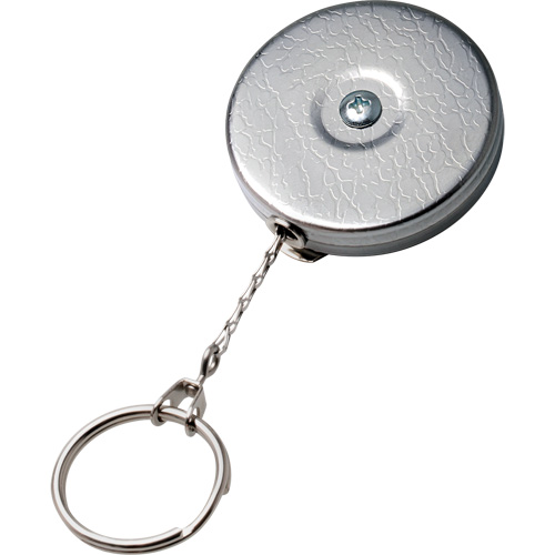 Porte-cl&eacute;s autor&eacute;tractable de s&eacute;rie Original, Chrome, C&acirc;ble 24", Fixation Agrafe de ceinture OSI Industrial Sales