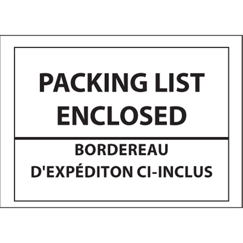 Packing List Envelopes, 4" L x 5" W, Backloading Style OSI Industrial Sales