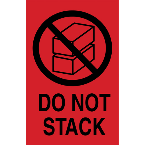&eacute;tiquettes  Do Not Stack  pour envoi international, 6" lo x 4" la, Noir/rouge OSI Industrial Sales