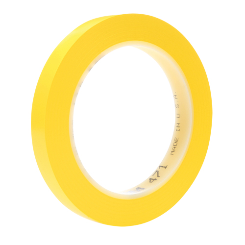 471 Vinyl Tape, 38 mm (1-1/2") W x 32.9 m (108') L, 5.3 mils, Yellow OSI Industrial Sales