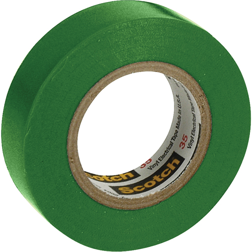 Scotch&reg; 35 Colour Coded Tape, 12.7 mm (1/2") x 6.1 m (20'), Green, 7 mils OSI Industrial Sales