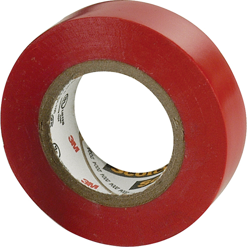 Rubans en vinyle pour codage en couleurs 35 Scotch, 12,7 mm (1/2") x 6,1 m (20'), Rouge, 7 mils OSI Industrial Sales