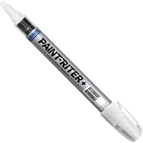 Paint-Riter&reg;+ Detergent Removable Paint Marker, Liquid, White OSI Industrial Sales