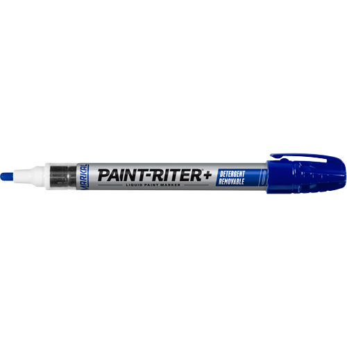 Marqueur &agrave; peinture nettoyable au d&eacute;tergent Paint-Riter+, Liquide, Bleu OSI Industrial Sales