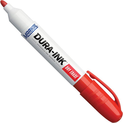 Marqueurs &agrave; essuyage &agrave; sec Dura-Ink, Rouge, Pointe Ronde OSI Industrial Sales