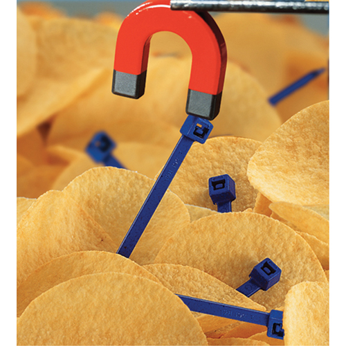 Metal Detectable Cable Ties, 5-9/10" L, 30 lbs. Tensile Strength OSI Industrial Sales