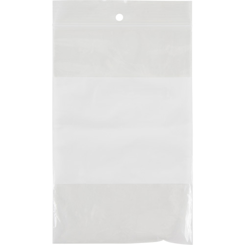 Sacs en poly avec espace inscriptible blanc, Refermable, 6" x 4", 2 mils OSI Industrial Sales