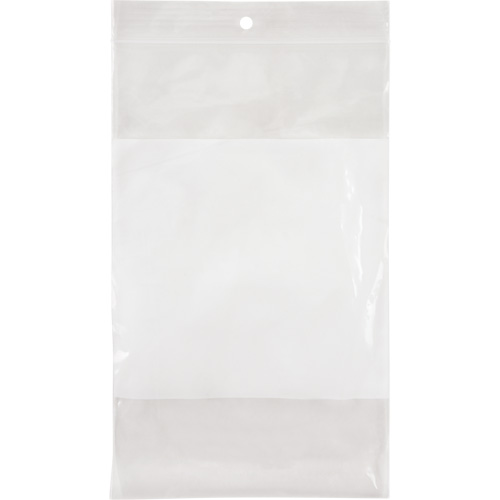 Sacs en poly avec espace inscriptible blanc, Refermable, 8" x 5", 2 mils OSI Industrial Sales