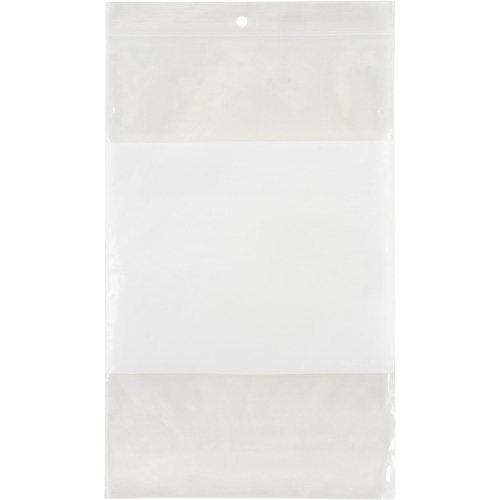 Sacs en poly avec espace inscriptible blanc, Refermable, 9" x 6", 2 mils OSI Industrial Sales