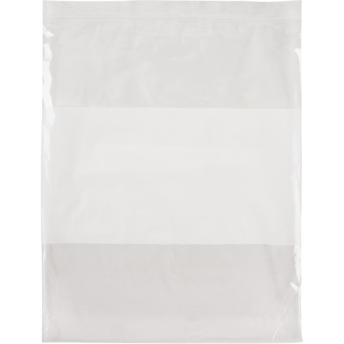White Block Poly Bags, Reclosable, 15" x 12", 2 mils OSI Industrial Sales