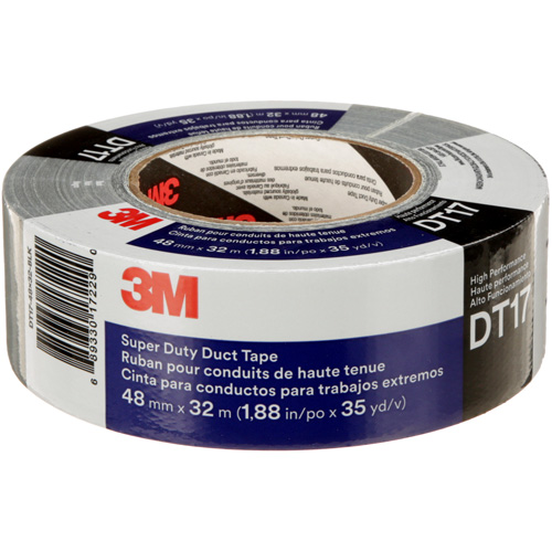 DT17 Super-Duty Duct Tape, 17 mils, Black, 48 mm (2") x 32 m (105') OSI Industrial Sales