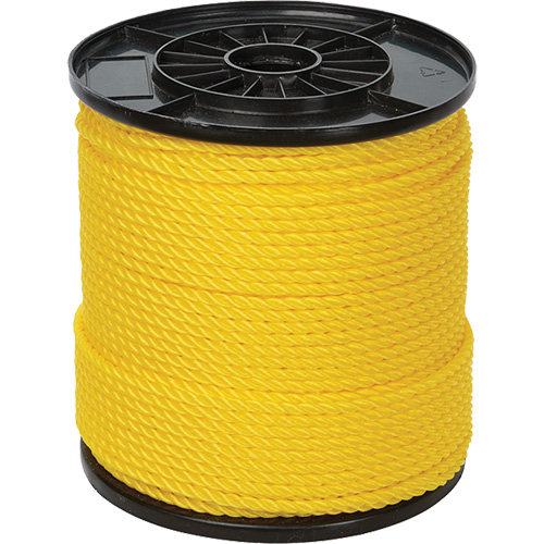 1/4" Yellow Twisted 3-Strand Rope, Polypropylene, 550' OSI Industrial Sales