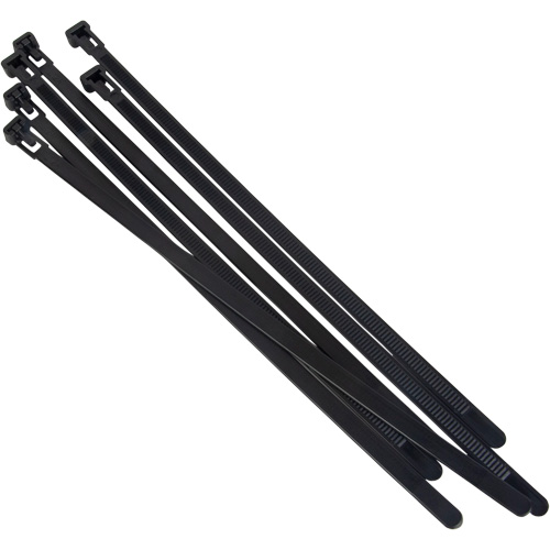 Re-Usable Cable Tie, 8" Long, 50 lbs. Tensile Strength, Black OSI Industrial Sales