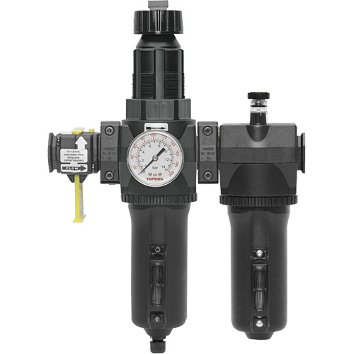 Automatic Drain Filter, Regulator & Lubricator with Metal Bowl & Gauge Modulair 400, 3/4" NPT OSI Industrial Sales