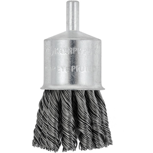 Shaft Mounted Knot Twisted End Brush, 1-1/8" Dia. x 1/4" Arbor OSI Industrial Sales