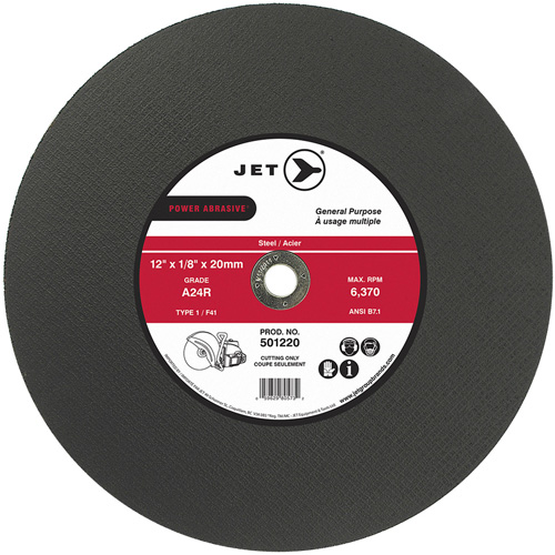 POWER ABRASIVE&reg; Cut-Off Wheel, 12" x 1/8", 20 mm Arbor, Type 1, 6370 RPM OSI Industrial Sales