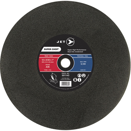 Super Chop&reg; Cut-Off Wheel, 14" x 3/32", 1" Arbor, Type 1/F41, Aluminum Oxide, 4400 RPM OSI Industrial Sales