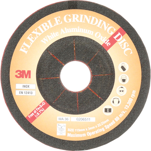 Disque de meulage flexible, 4-5/8", Oxyde d'aluminium, 22 mm, Type WA OSI Industrial Sales