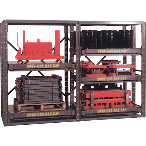 E-Z Glide Shelving, Steel, Roll Out, 2000 lbs. Capacity, 48" W x 72.5" H x 48" D OSI Industrial Sales