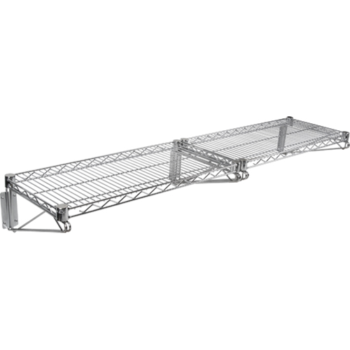 Wall Mount Wire Shelving Kit, Double Bracket, 200 lbs. Capacity, 14" D OSI Industrial Sales