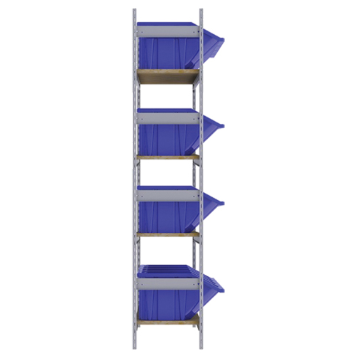 Wide Span Shelving with Jumbo Plastic Bins, Steel, Boltless, 800 lbs. Capacity, 66" W x 72" H x 18" D OSI Industrial Sales