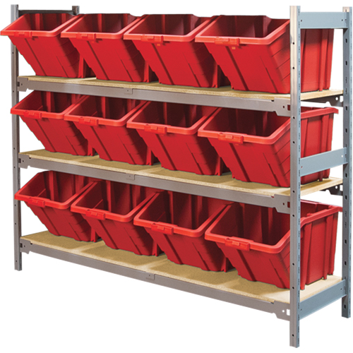 &eacute;tag&egrave;res larges avec bacs g&eacute;ants en plastique, Acier, Sans boulons, Capacit&eacute; 800 lb, 66" la x 60" h x 18" p OSI Industrial Sales