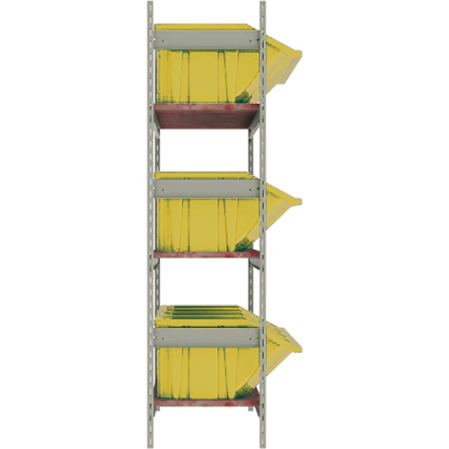 Wide Span Shelving with Jumbo Plastic Bins, Steel, Boltless, 800 lbs. Capacity, 66" W x 60" H x 18" D OSI Industrial Sales