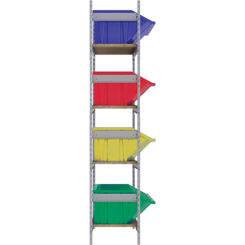 Wide Span Shelving with Jumbo Plastic Bins, Steel, Boltless, 800 lbs. Capacity, 66" W x 72" H x 18" D OSI Industrial Sales