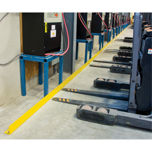 Floor Angle Guard Rails, Steel, 48" L x 5" H, Yellow OSI Industrial Sales