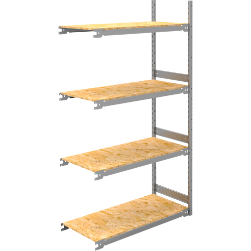 Wide Span Record Storage Shelving, Steel, 4 Shelves, 42" W x 18" D x 84" H, Add-On Kit OSI Industrial Sales