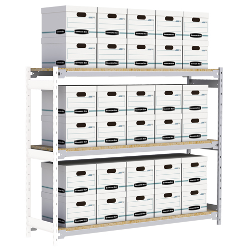 &eacute;tag&egrave;re-classeur de grande largeur, Acier, 3 Tablettes, 72" la x 18" p x 60" h, Ensemble Ajout OSI Industrial Sales