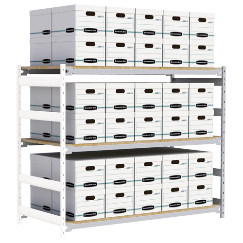 &eacute;tag&egrave;re-classeur de grande largeur, Acier, 3 Tablettes, 72" la x 32" p x 60" h, Ensemble Ajout OSI Industrial Sales